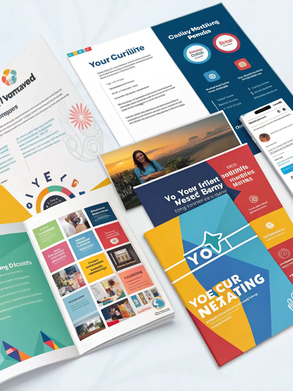 A collection of marketing materials, including social media posts and banner ads, showcasing the ready-made promotional kit provided to AstroCoach affiliates.